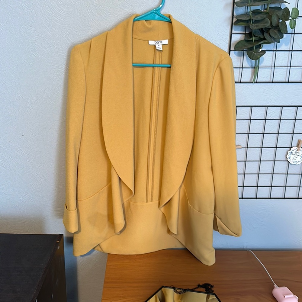 Mustard, yellow, women’s blazer